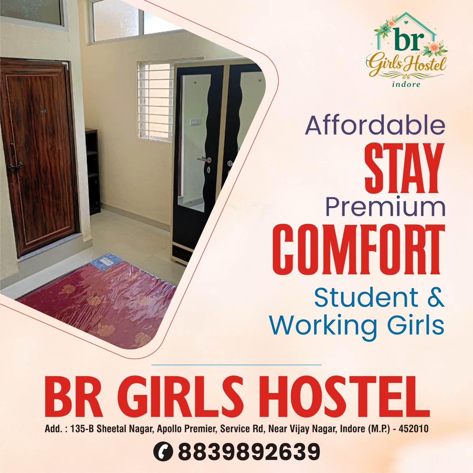 Affordable Girls PG near Vijay Nagar Square Indore