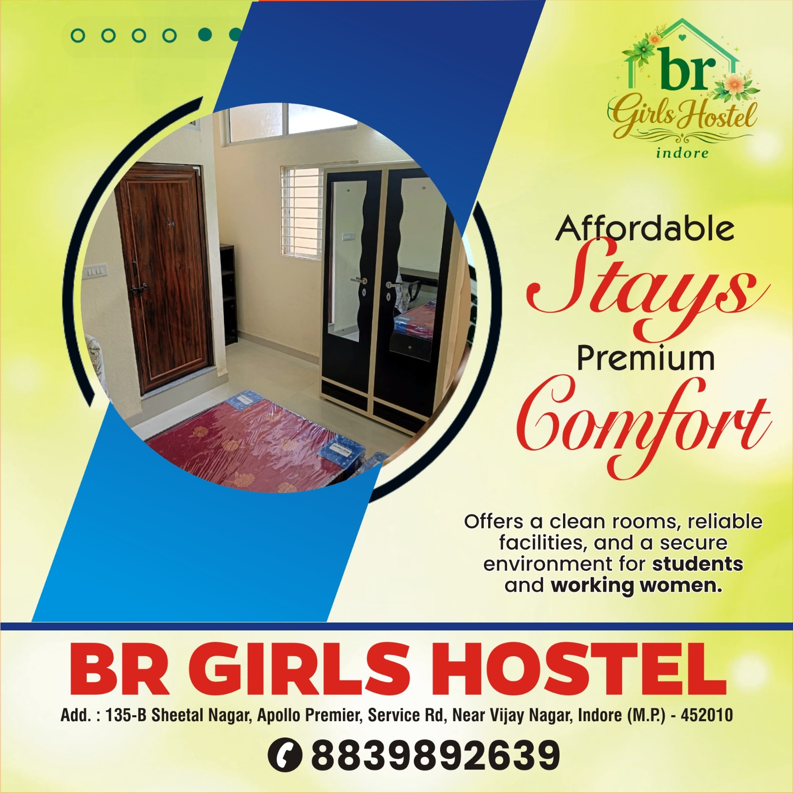 Girls PG near Prestige College Indore