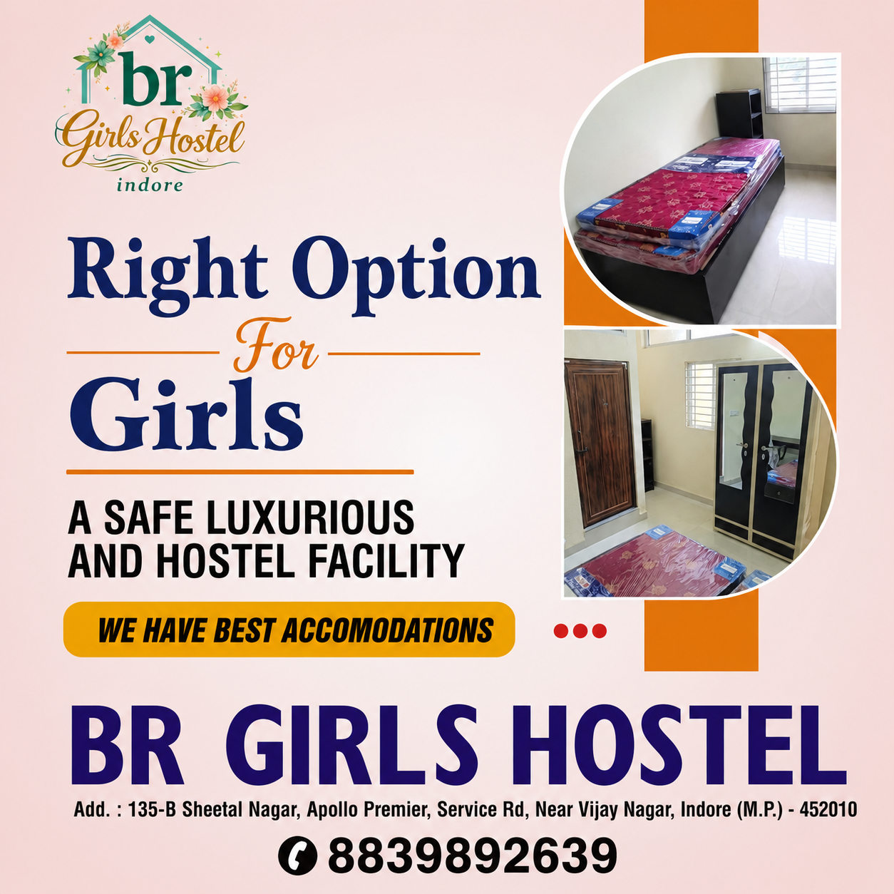 Girls Hostel near Bombay Hospital Indore